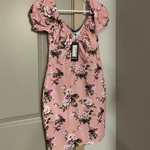 Nasty Gal off the shoulder floral dress NWT